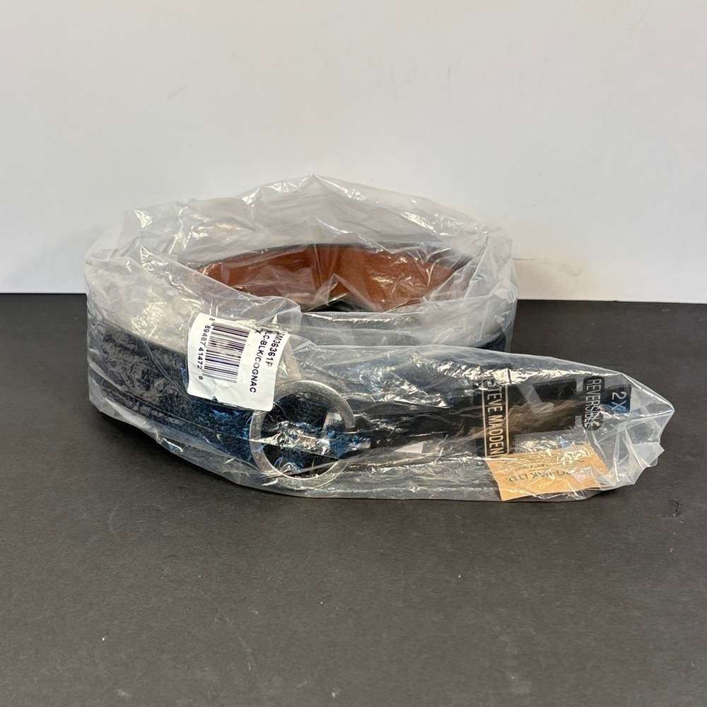 Steve Madden Reversible Belt Black/Brown | Men’s 2-in-1 Dress Belt New